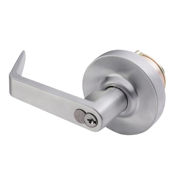 Arrow - SRX87 - Exit Device Trim - Classroom Function - Sierra Lever with Rose - Satin Chrome 626/US26D Finish - Non-Handed