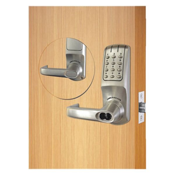 CodeLocks - CL5210 - Electronic Door Lock - Optional Backset - Tubular Latchbolt - Brushed Steel - Optional Cylinder Prep - Fire Rated - Grade 2