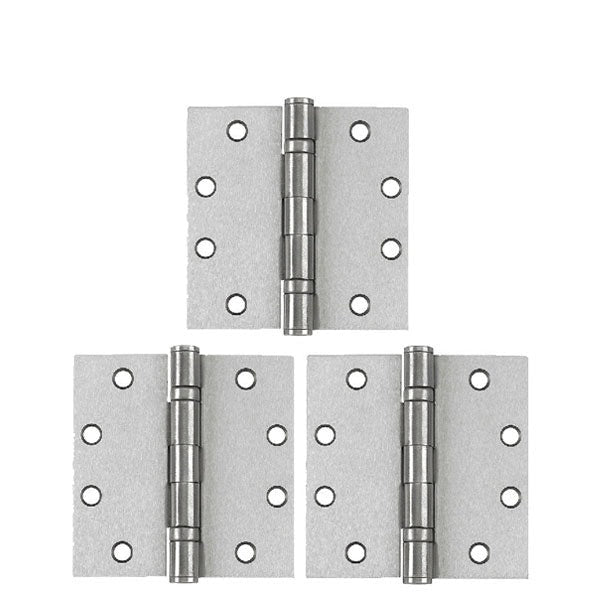 TELL - HG100004 - Mortise Door Hinge - Ball Bearing - 4-1/2" x 4-1/2" - Satin Chrome (3-Pack)