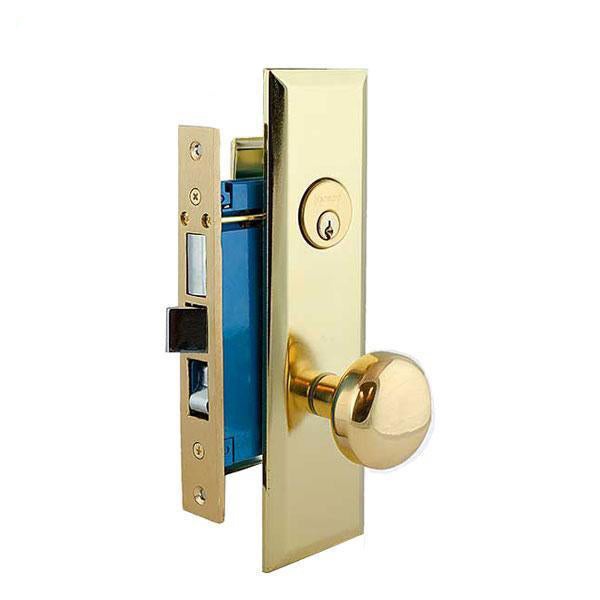 Heavy Duty Mortise Lockset - 2-3/4" Backset (Larger) - US3- Polished Brass - RH