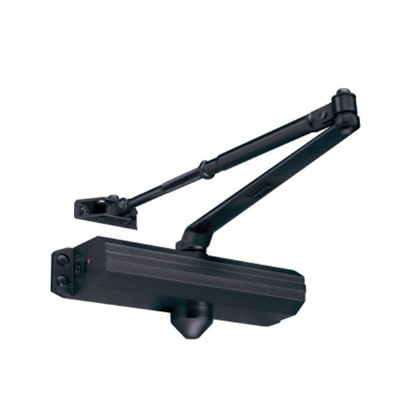 TELL - 600 Series - Heavy Duty Commercial Door Closer - Parallel Arm Bracket - Adjustable 1-4 - No Cover - Backcheck - Matte Black