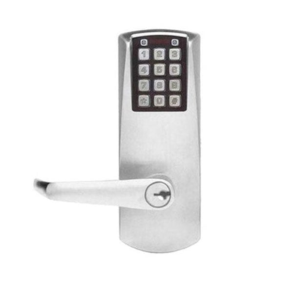 E-Plex - E203UXS - Electronic Pushbutton Cylindrical Lever Set - Schlage 'C' - 23⁄8" Backset - Satin Chrome - Grade 1