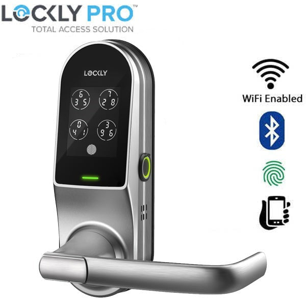 Lockly Guard- DUO 679D - Dual Locking Interconnected Smart Lock - Fingerprint Reader - Wi-Fi-Bluetooth App Controlled - Touchscreen Keypad - Key Override - Mifare RFID - Optional Finish