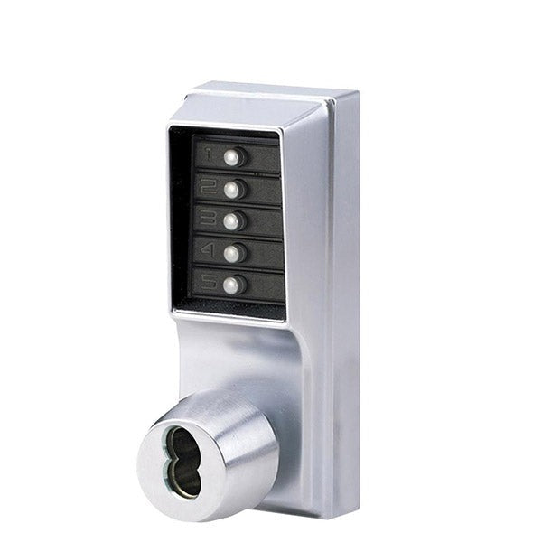 Simplex - 1041S - Mechanical Pushbutton Cylindrical Knob Lock - Combination Entry - LFIC Schalge Prep - 23⁄4" Backset - Satin Chrome - Grade 1