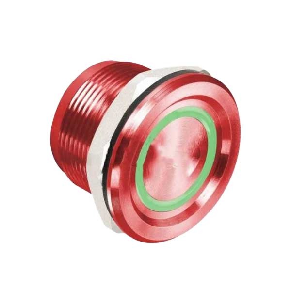 Rosslare - PX-34R - Piezoelectric Switch - LED Ring - 5-30 VDC - IP68 - Red