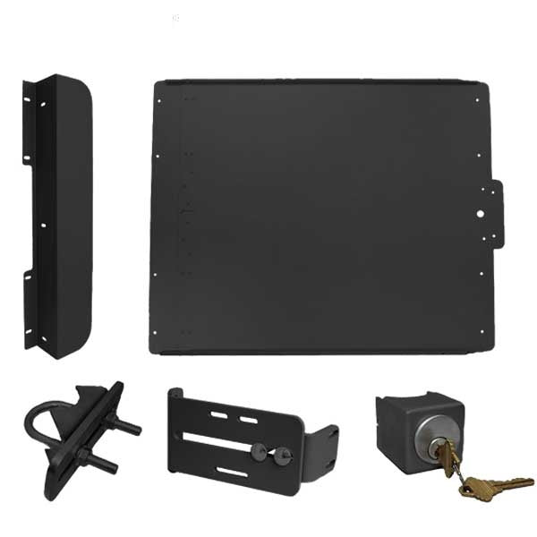 Lockey - ED50 - Edge Panic Shield Safety Kit - With Keyed Gate Box , Latch Protector and Jamb Stop - Silver