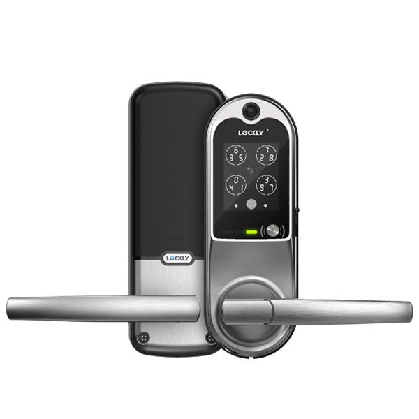 Lockly Guard VISION LATCH 698L - Doorbell Video Camera Smart Lock - Latch Lever Set - Fingerprint Reader - Wi-Fi-Bluetooth App Controlled - Optional Finish