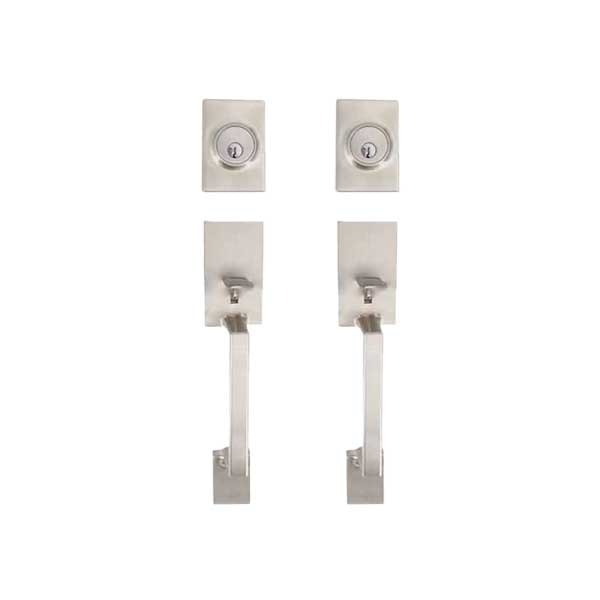 2 x Premium Square "Lyndale" Style Design Handleset w/ Interior Knob - SS - SC1 (Bundle of 2)