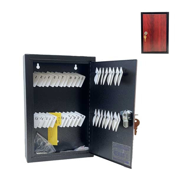 HPC - Single-Tag Kekab - 40 Key Capacity - Black with Red Wood Finish