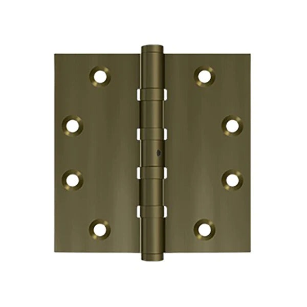 Deltana - 4-1/2" x 4-1/2" Square Hinge - Ball Bearing - NRP - Solid Brass - US10AN
