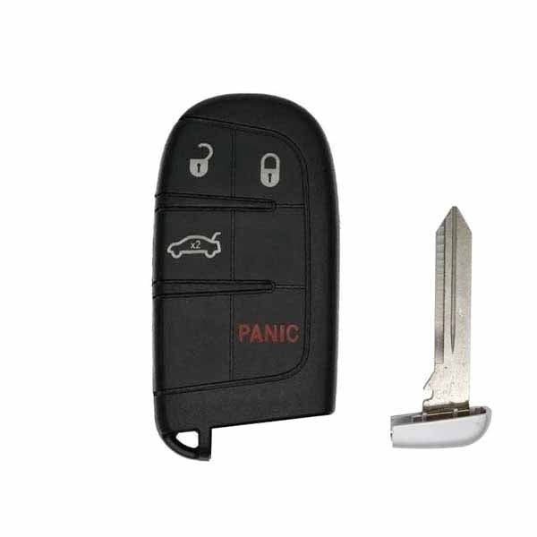 2011-2019 Dodge Chrysler Jeep / 4-Button Smart Key SHELL for M3N40821302, M3M40821302 (AFTERMARKET)