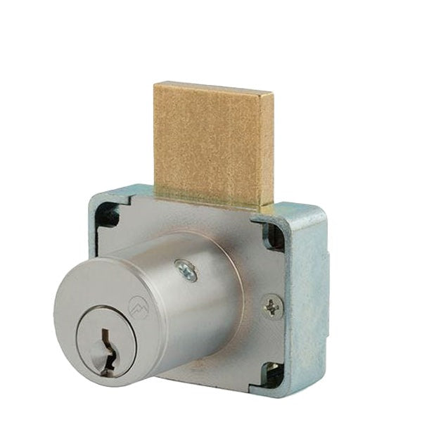 Olympus - 200DW - Cabinet Deadbolt Lock - N Series National - Key Retaining - 1 3/8" Cylinder - 5-pin - Long Bolt - 26D - Satin Chrome - Keying Alike - Right Hand - Grade 1