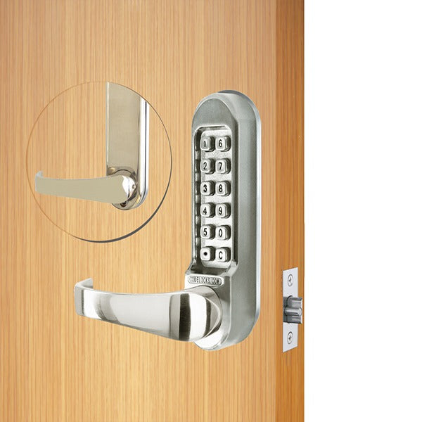 CodeLocks - CL515 - Mechanical Lock - Heavy Duty - Optional Backset - Tubular Latch Bolt - Passage Function - Stainless Steel