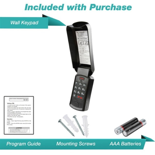 KeylessFactory - Garage Door Opener Remote Keyless Entry Keypad with Black Weatherproof Case Replacement for Genie (GUK-BX)
