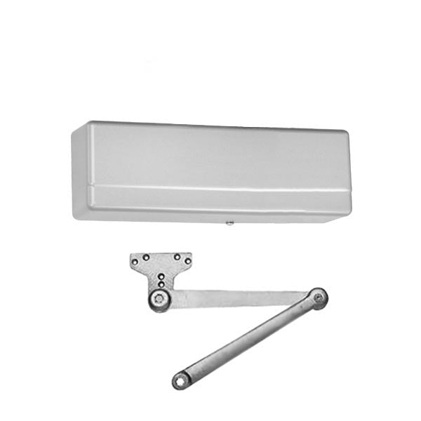 Sargent - 281 - Powerglide Cast Iron Door Closer - Back Check Function - Heavy Duty Parallel Arm - Adjustable Size 1-6 - Plastic Cover - Aluminum - Fire Rated - Grade 1