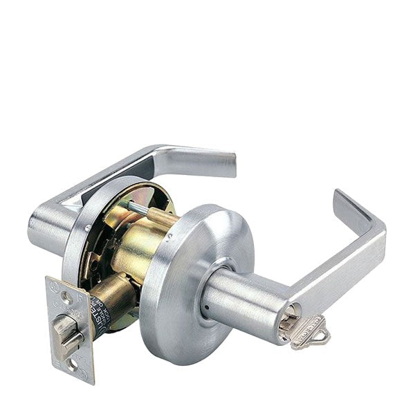 Cal-Royal - SL03 - Cylindrical Leverset - Classroom Function - 2 3/4" Backset - Satin Chrome - Grade 2