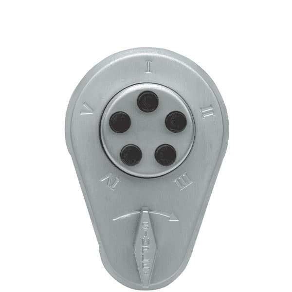 Simplex - 900 - Mechanical Pushbutton Deadbolt Lock - 1-3/4" to 2-1/8" Door Thickness - Satin Chrome