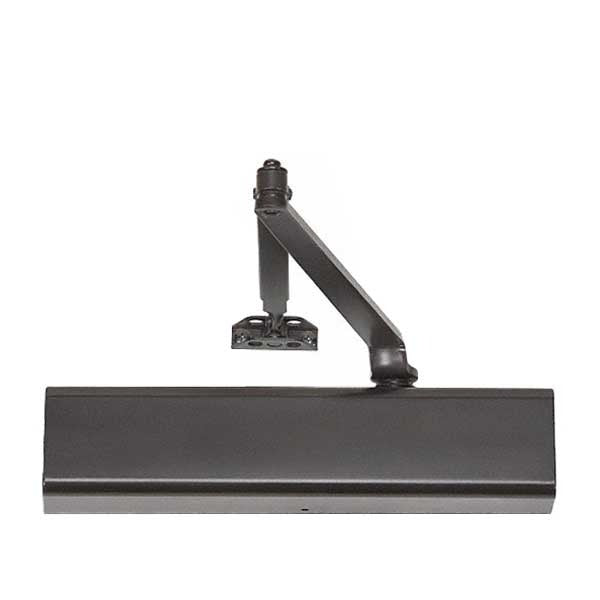 Norton - 210 - Tri-Packed Manual Door Closer - Back Check Function - PA Bracket/Regular/Top Jamb - Adjustable Arm - Adjustable Size 1-6 - Plastic Cover - Dark Bronze - Fire Rated - Grade 1