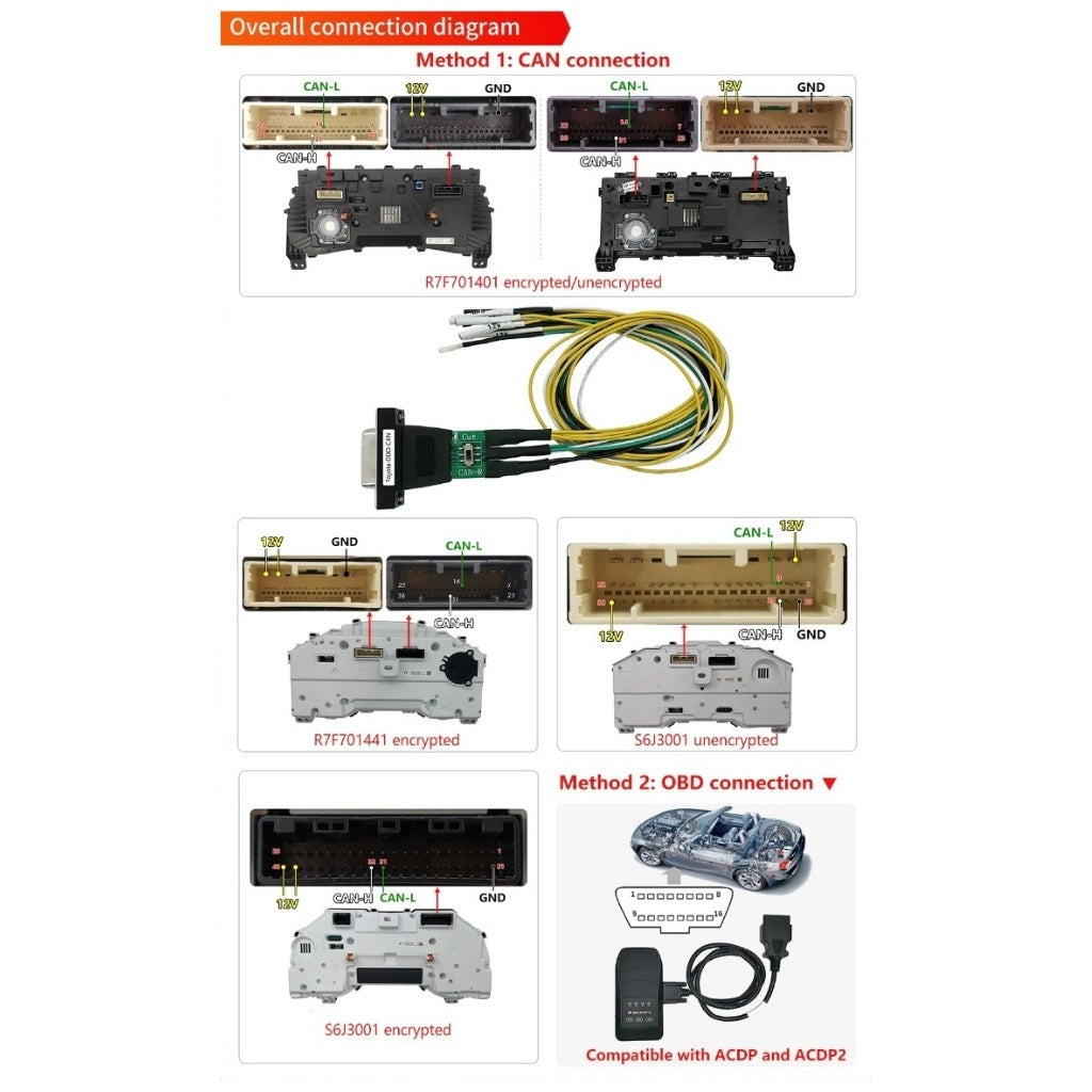 Yanhua - ACDP - Module 35+41 - For Toyota R7F714xx ODO/Buick BCM Mileage Correction + Toyota R7F7014xx/S6J3xxODO OBD/CAN Mileage Correction