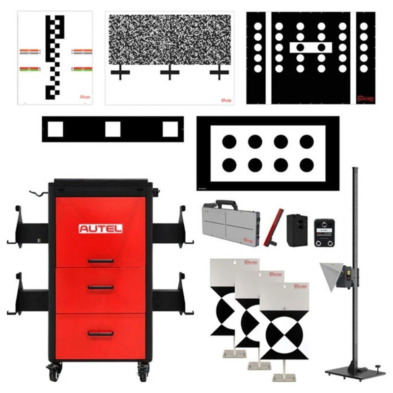 Autel - IA1000 Automated Wheel Alignment and ADAS Calibration System with All Systems ADAS & MaxiSYS Ultra S2 Diagnostics Tablet