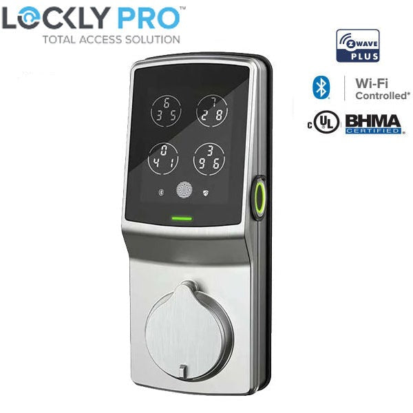 Lockly Guard - DEADBOLT 728FZ - Fingerprint Z-Wave Smart Lock - Keypad - Biometric Fingerprint-Bluetooth App Controlled - Satin Nickel