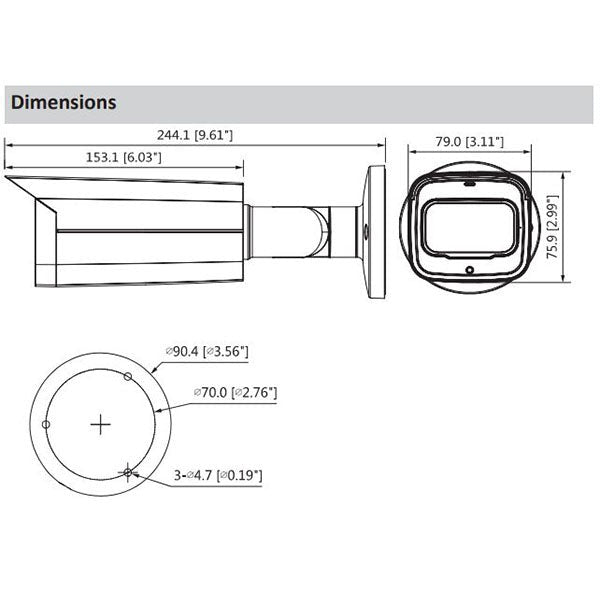 Dahua / IP / 4MP / Bullet Camera / Motorized Varifocal / 2.7-13.5mm Lens / Outdoor / WDR / IP67 / 60m IR / Starlight / ePoE / Smart Motion Detection / 5 Year Warranty / DH-N43AF5Z
