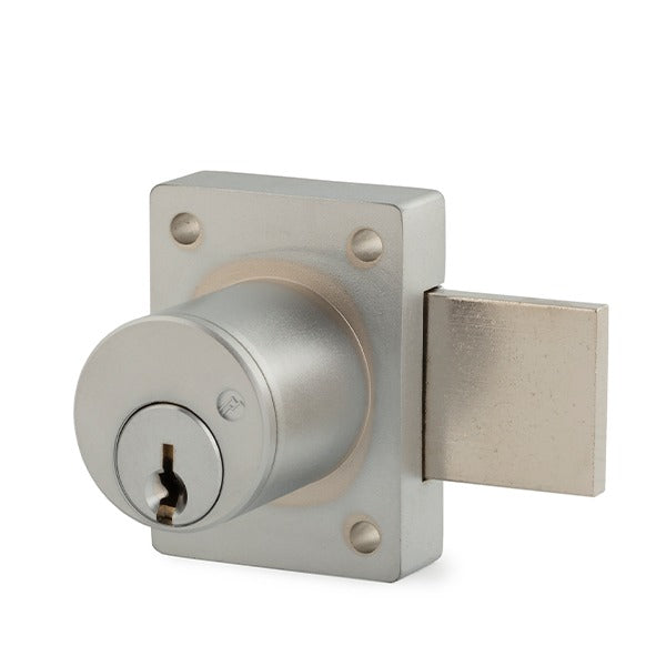 Olympus - 700S - Cabinet Door Deadbolt Lock - Key Retaining - S Series Schlage C Keyway - Optional Cylinder Length - Satin Chrome - Optional Keying - Optional Handing - Grade 1
