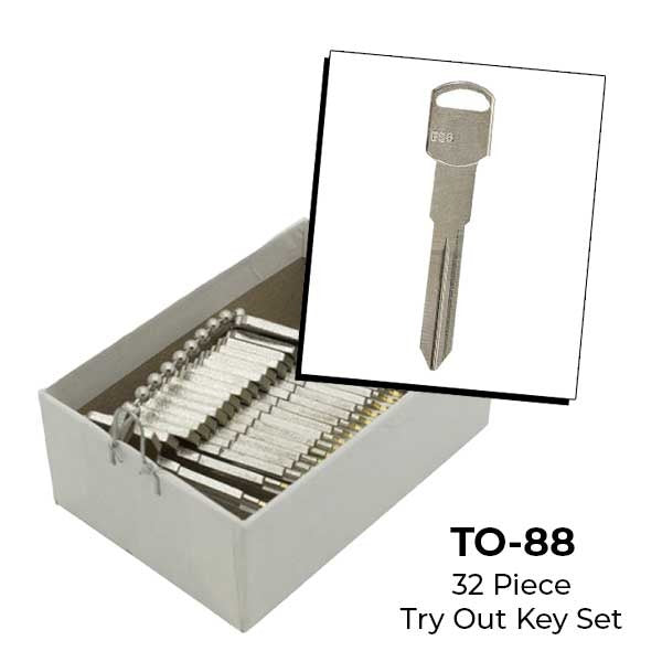 AeroLock - TO-88 - GM 1996 - Door Locks Try-Out Key Set - B86 - 32 Keys