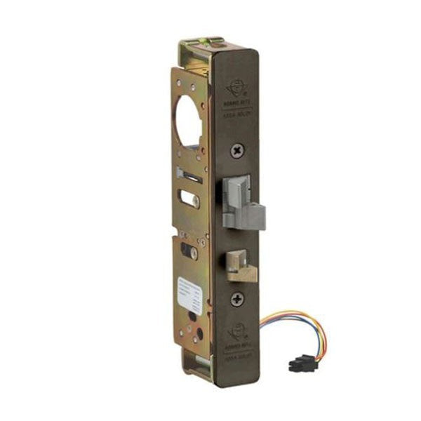 Adams Rite - 4300 - Steel Hawk E-Latch - Electrified Deadlatch - 1-1/2" Backset - Surface Mount - Std Jamb - Dark Bronze - 24VDC