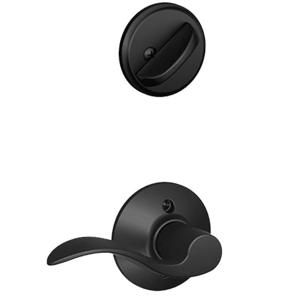 Schlage - F59-ACC - Single Cylinder Interior Trim Pack - Accent Lever - Left Handed - Matte Black - Grade 2