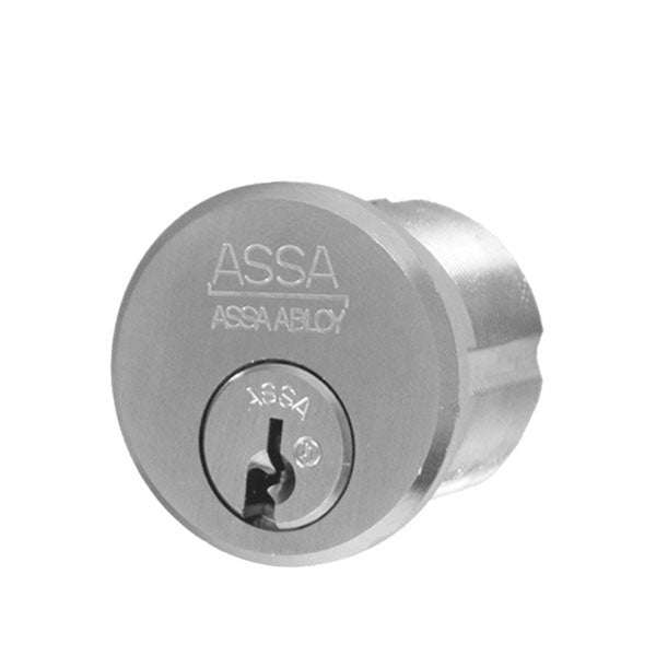 ASSA - Twin 6000 Classic Mortise Cylinder - 1-1/8" - Schlage "L" Cam - Satin Chrome - (Sub-Assembled)