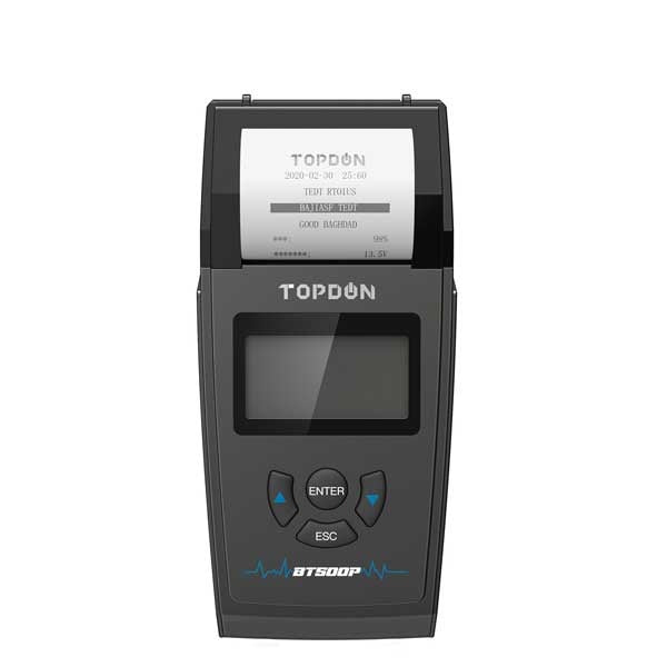 TOPDON - BT500P - Battery Starting & Charging System - Built In Printer - 128x64" LCD - 12V