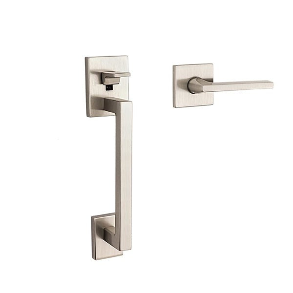 Baldwin Estate - 85390 - Minneapolis Sectional Entry Handleset - 056 - Lifetime Satin Nickel - Grade 2 - Right Handed