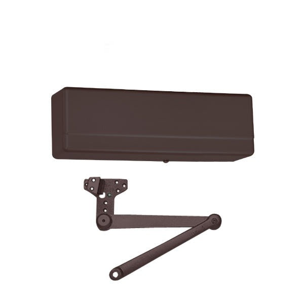 Sargent - 281 - Powerglide Cast Iron Door Closer - Back Check Function - Heavy Duty Hold Open Parallel Arm w/ Compression Stop - Adjustable Size 1-6 - Plastic Cover - Dark Oxidized Satin Bronze - Fire Rated - Grade 1