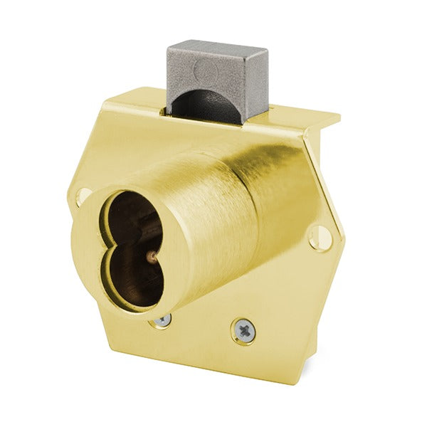 Olympus - 725RD - SFIC Rim Deadbolt Door & Drawer Cabinet Lock - BEST SFIC - 1-1/16" Cylinder Length - Satin Brass - Optional Handing - Optional Key Retaining - Grade 1