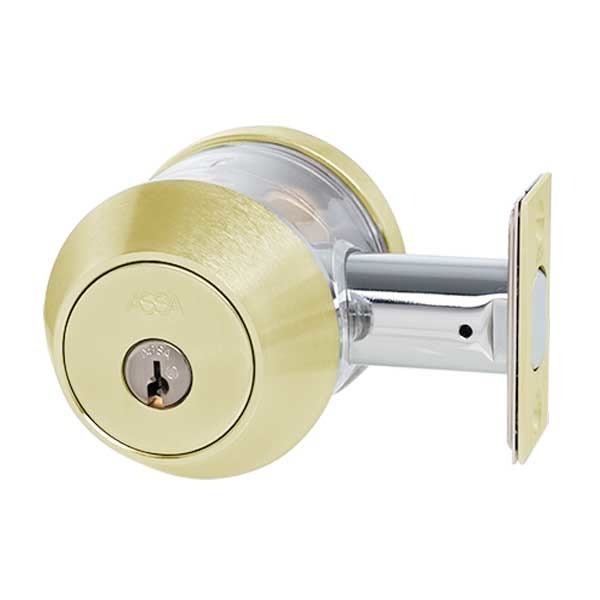 ASSA - 7000 Series - Maximum+ - Single Cylinder Deadbolt with Security Guard - KD - 605 - Bright Brass - Grade 1