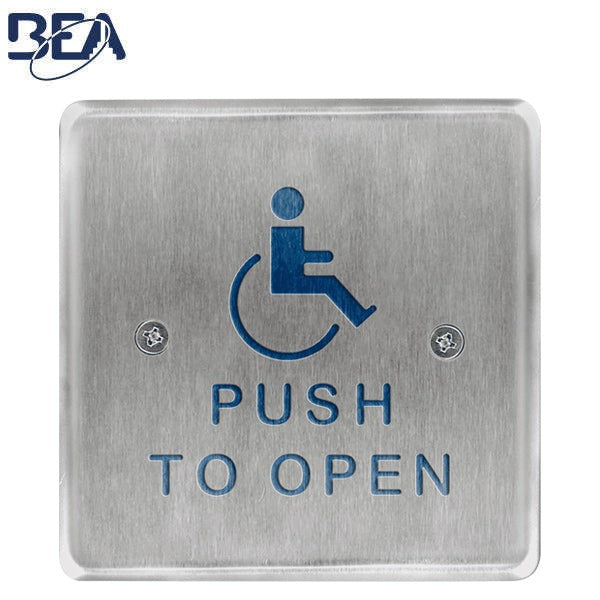 BEA - 10PBS451 - Square Push Plate - Square - 4.5 inch - Push to Open - Handicap Logo