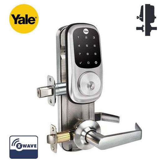 Yale - YRC226 - Assure Interconnected Deadbolt - Z-Wave - Keyed Touchscreen - Keyed Different - Augusta Lever - Satin Nickel - Fire Rated - Grade 2
