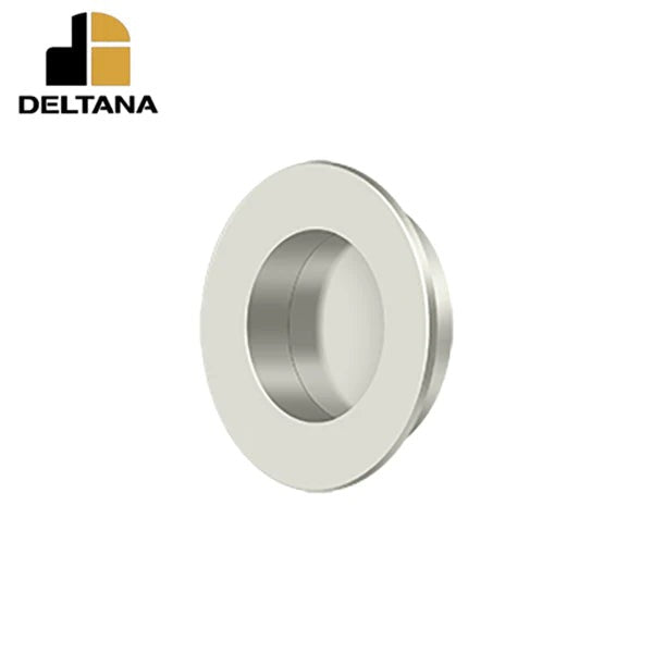 Deltana - Flush Pull - Round - Heavy Duty - 1-7/8" - Solid Brass - 1-1/2" Base Size - Optional Finish