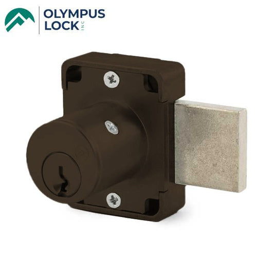 Olympus - 100B - Weather Resistant Cabinet Deadbolt Lock - D4291 4-pin - Standard Bolt - Oil Rubbed Bronze - Optional Keying - Optional Handing - Grade 1