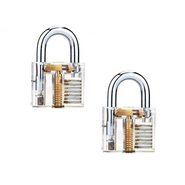 2 x KLOM Transparent Visible Padlock Practice Lock (Bundle of 2)