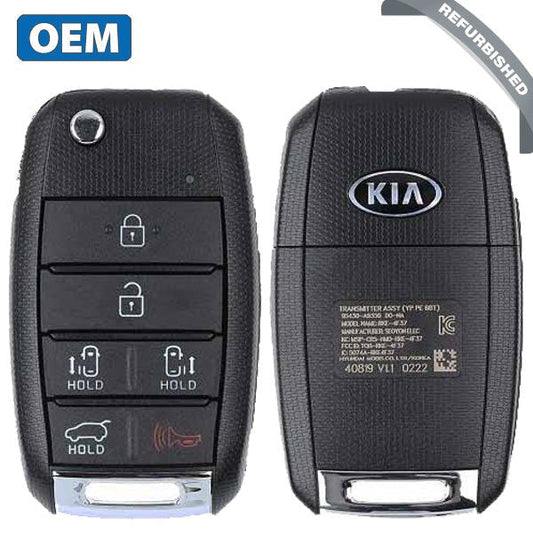 2019-2021 Kia Sedona / 6-Button Flip Key / PN: 95430-A9350 / TQ8-RKE-4F37 (YP PE 6BT) (OEM Refurb)