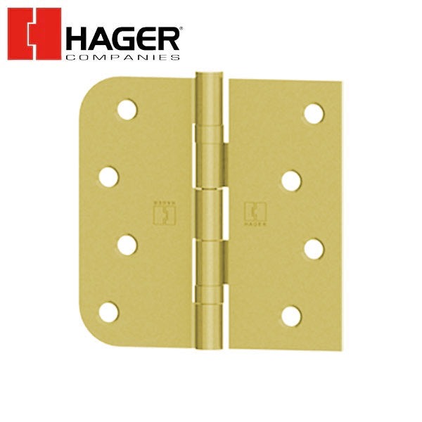 Hager - BB1817 - 5-Knuckle - Square Corner by 5/8" Radius - Ball Bearing With Fasteners - 4" x 4" - Optional Finish