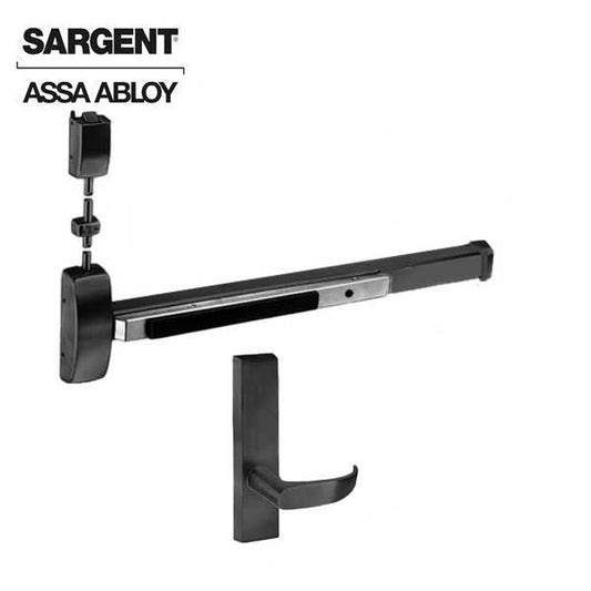Sargent - 8715F - Surface Vertical Exit Rod - Top Latch - Passage - 36" x 84" - Black Suede - Fired Rated - Grade 1