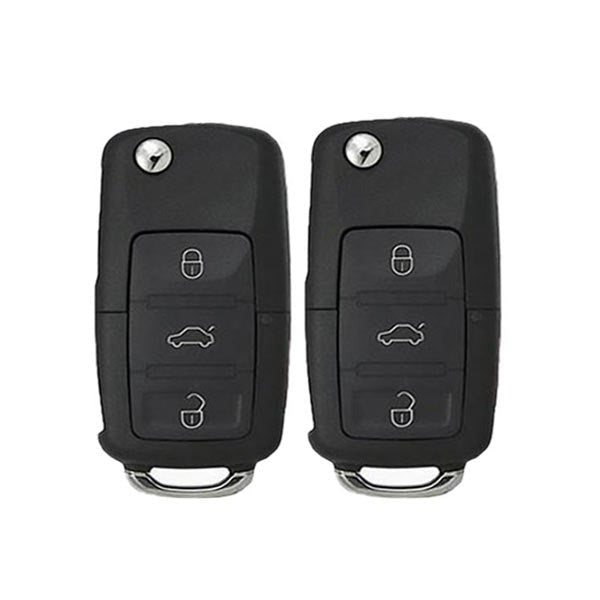 2 x 2011-2016 Volkswagen / 4-Button Flip Key / PN: 5K0837202AK / NBG010206T / HU66 / PROX / 315 MHz (AFTERMARKET) (Bundle of 2)