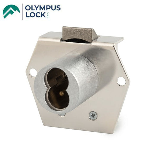 Olympus - 725RL - SFIC Rim Latch Door & Drawer Cabinet Lock - BEST SFIC - 1-1/16"" to Cylinder Length - Polished Chrome - Optional Handing - Grade 1
