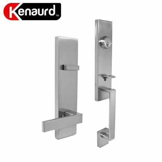 Premium Square Contemporary Design Handleset w/ Lever - Satin Nickel - SC1 - Reversible Lever Style