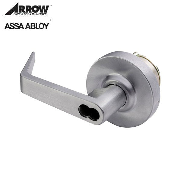 Arrow - SRX87 - Sierra Lever Trim With Rose - SFIC Prep Less Core - Exit Device Trim - Classroom - Satin Chrome - Grade 1