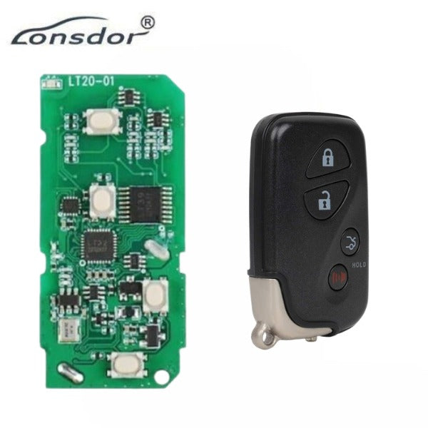 Lonsdor - LT20 01 + 4-Button Universal Smart Remote Smart Key for Toyota & Lexus K518S, K518ISE & KH100+ Switchable Frequency