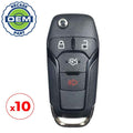 10 x 2013-2016 Ford Fusion / 4-Button Flip Key / PN: 164-R7986 / N5F-A08TAA (OEM Recase)